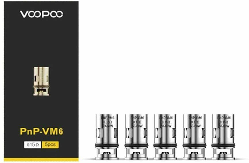 VOOPOO PnP Coils - VM1, VM3, VM4, VM5, VM6, M1, M2, R1, R2, TR1, TM1, TM2, DM2, DM1 - Pack of 5 Replacement Coils for TPP Tank - Vapourse
