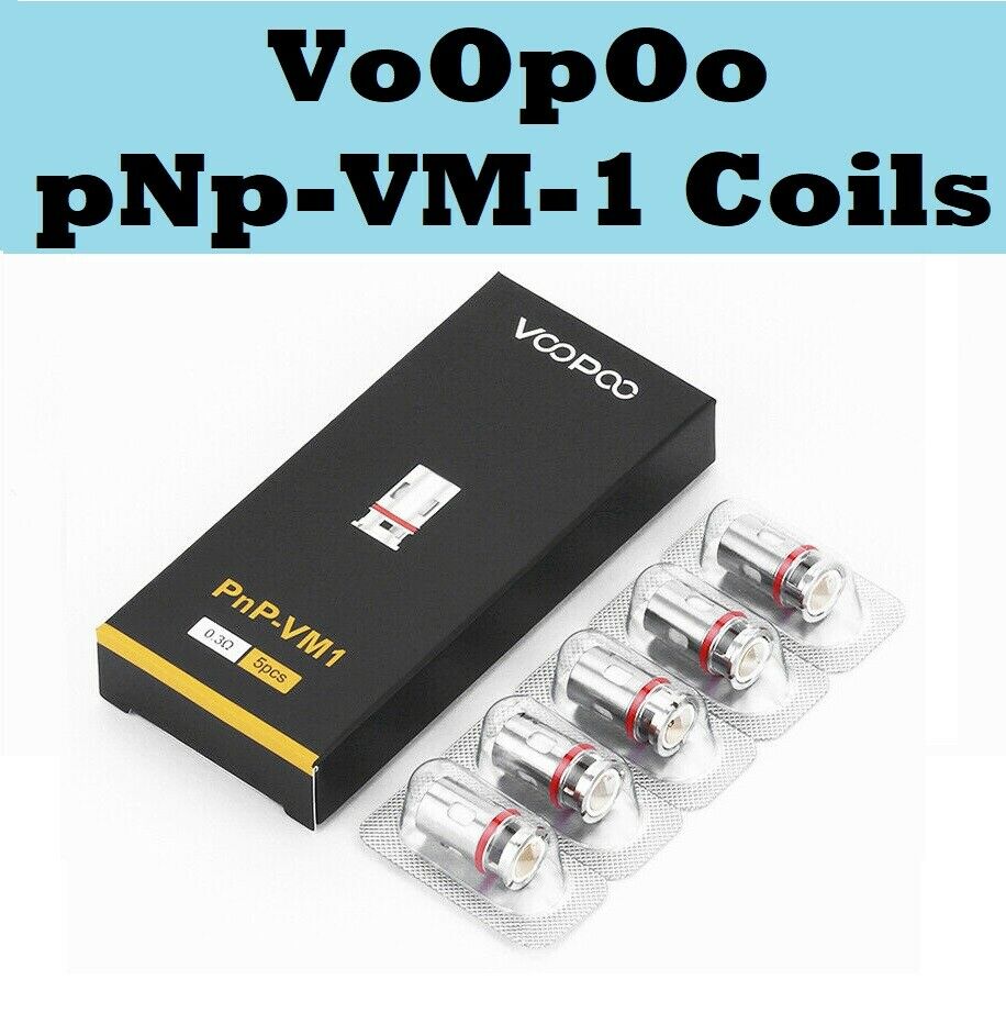 VOOPOO PnP Coils - VM1, VM3, VM4, VM5, VM6, M1, M2, R1, R2, TR1, TM1, TM2, DM2, DM1 - Pack of 5 Replacement Coils for TPP Tank - Vapourse